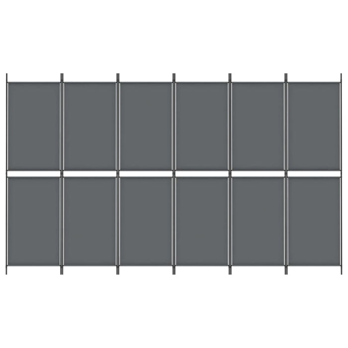 6-panel Room Divider Anthracite 300x180 Cm Fabric Tpbxxa