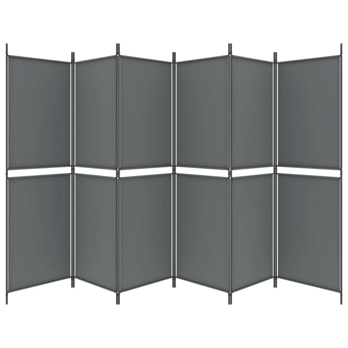 6-panel Room Divider Anthracite 300x180 Cm Fabric Tpbxxa