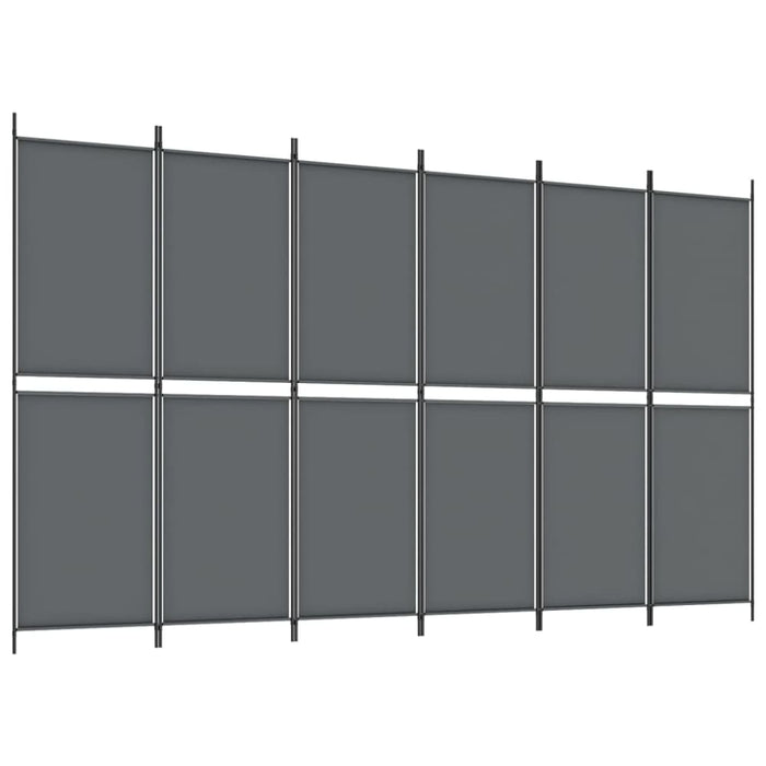 6-panel Room Divider Anthracite 300x180 Cm Fabric Tpbxxa