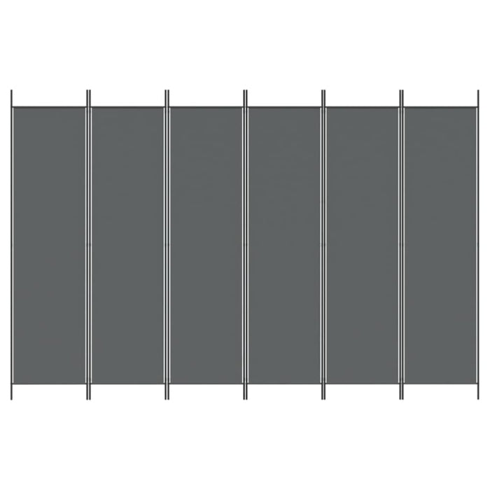 6-panel Room Divider Anthracite 300x200 Cm Fabric Tpbokx