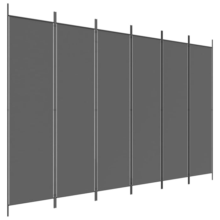 6-panel Room Divider Anthracite 300x200 Cm Fabric Tpbokx