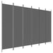 6-panel Room Divider Anthracite 300x200 Cm Fabric Tpbokx