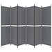 6-panel Room Divider Anthracite 300x200 Cm Fabric Tpbxab