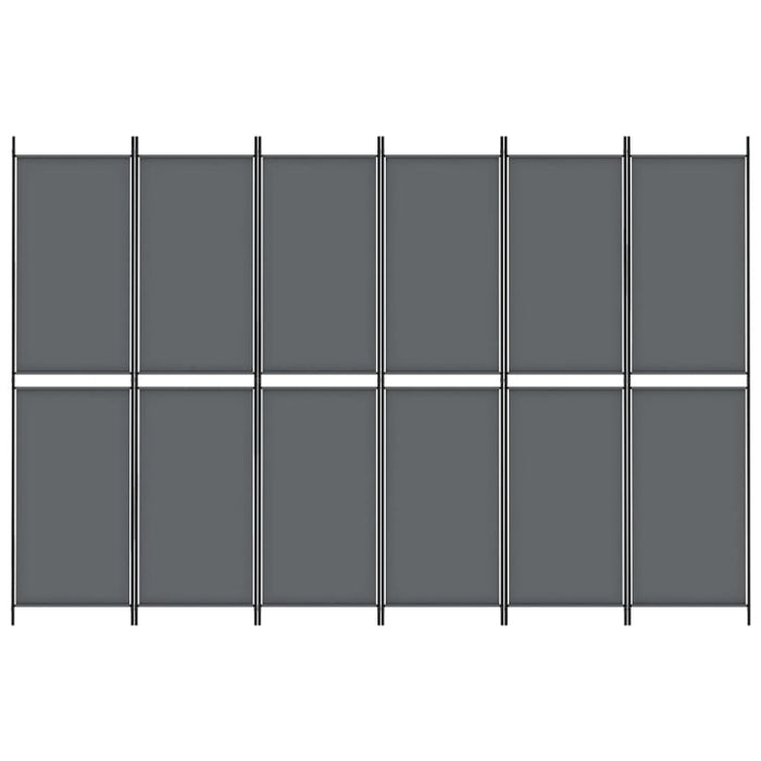 6-panel Room Divider Anthracite 300x200 Cm Fabric Tpbxab