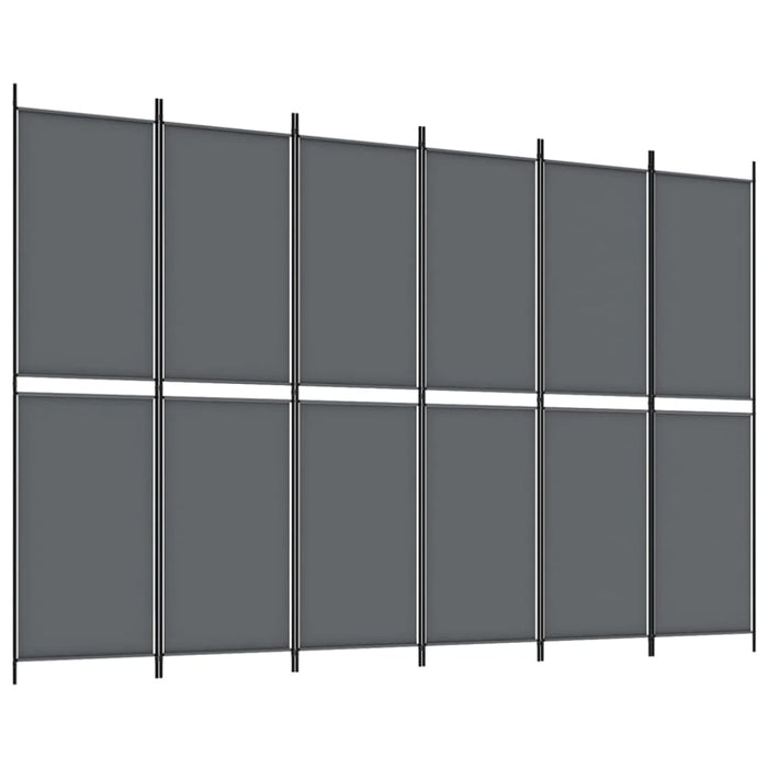 6-panel Room Divider Anthracite 300x200 Cm Fabric Tpbxab