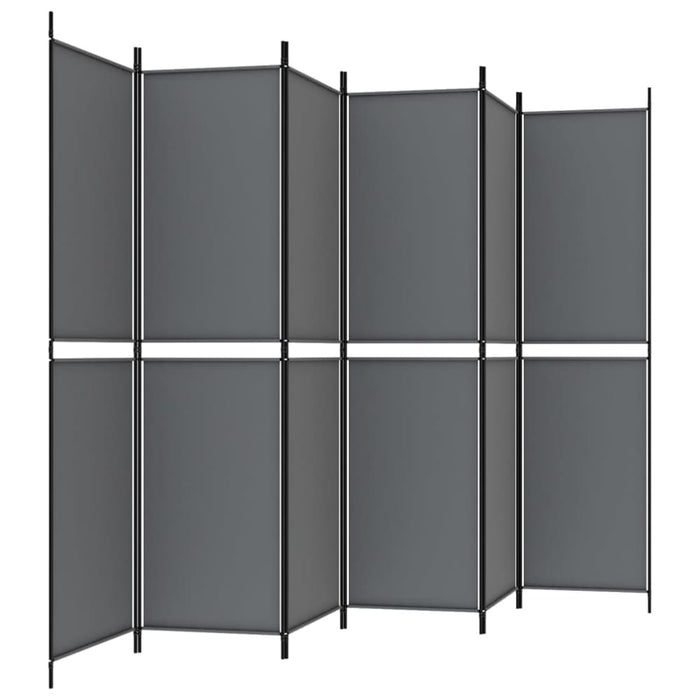 6-panel Room Divider Anthracite 300x200 Cm Fabric Tpbxab