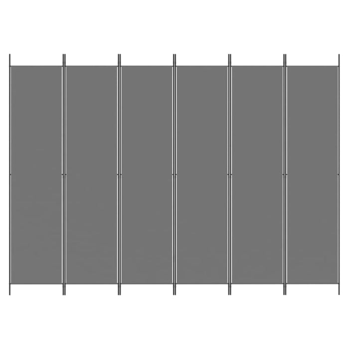 6-panel Room Divider Anthracite 300x220 Cm Fabric Tpbxbn