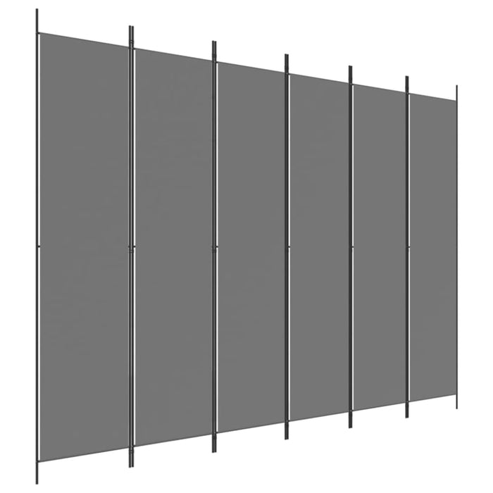 6-panel Room Divider Anthracite 300x220 Cm Fabric Tpbxbn