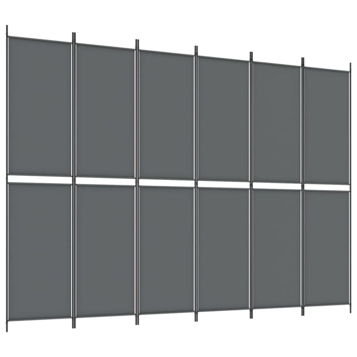 6-panel Room Divider Anthracite 300x220 Cm Fabric Tpbxpl