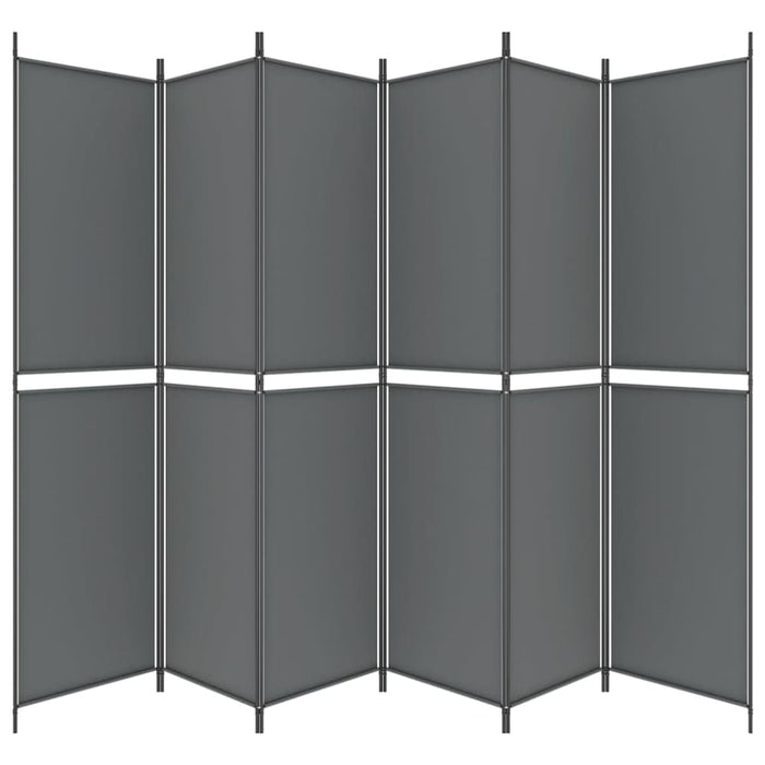 6-panel Room Divider Anthracite 300x220 Cm Fabric Tpbxpl