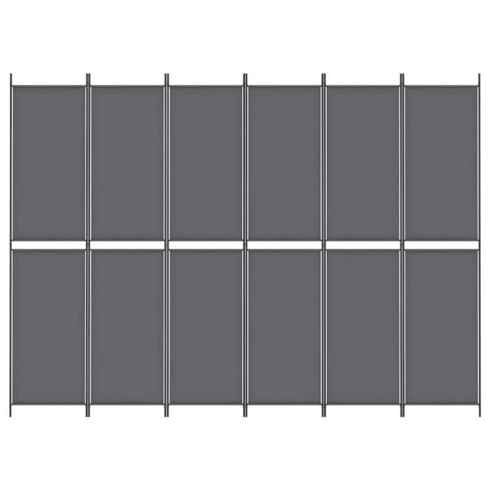 6-panel Room Divider Anthracite 300x220 Cm Fabric Tpbxpl