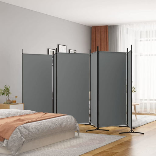 6-panel Room Divider Anthracite 520x180 Cm Fabric Tpbxix