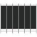 6-panel Room Divider Black 240x200 Cm Fabric Tpbolo