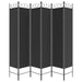 6-panel Room Divider Black 240x200 Cm Fabric Tpbolo