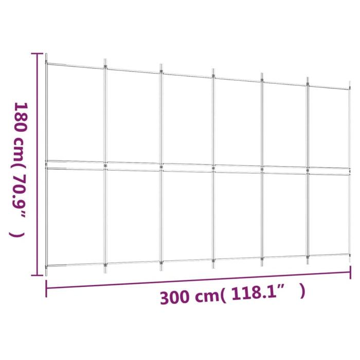6-panel Room Divider Black 300x180 Cm Fabric Tpbxxp