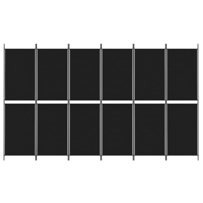 6-panel Room Divider Black 300x180 Cm Fabric Tpbxxp