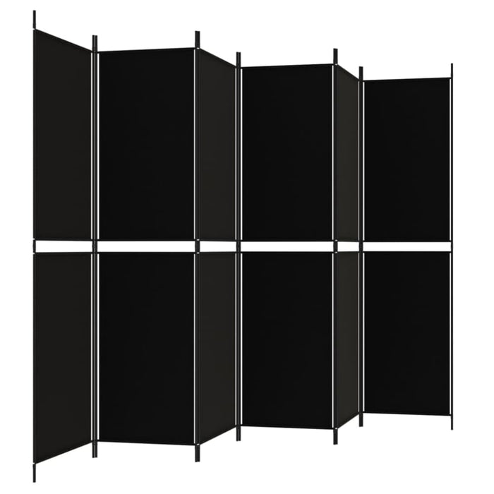 6-panel Room Divider Black 300x200 Cm Fabric Tpbxao