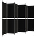 6-panel Room Divider Black 300x200 Cm Fabric Tpbxao