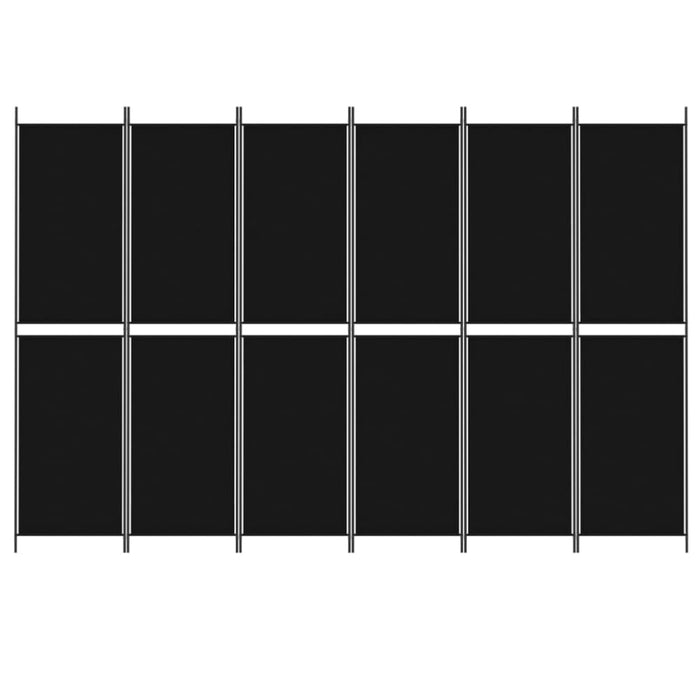 6-panel Room Divider Black 300x200 Cm Fabric Tpbxao