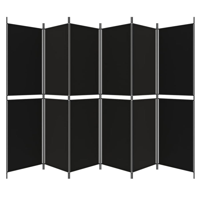 6-panel Room Divider Black 300x200 Cm Fabric Tpbxao