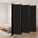 6-panel Room Divider Black 300x220 Cm Fabric Tpbxbk