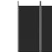 6-panel Room Divider Black 300x220 Cm Fabric Tpbxbk