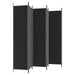 6-panel Room Divider Black 300x220 Cm Fabric Tpbxbk