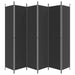 6-panel Room Divider Black 300x220 Cm Fabric Tpbxbk