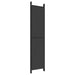 6-panel Room Divider Black 300x220 Cm Fabric Tpbxbk