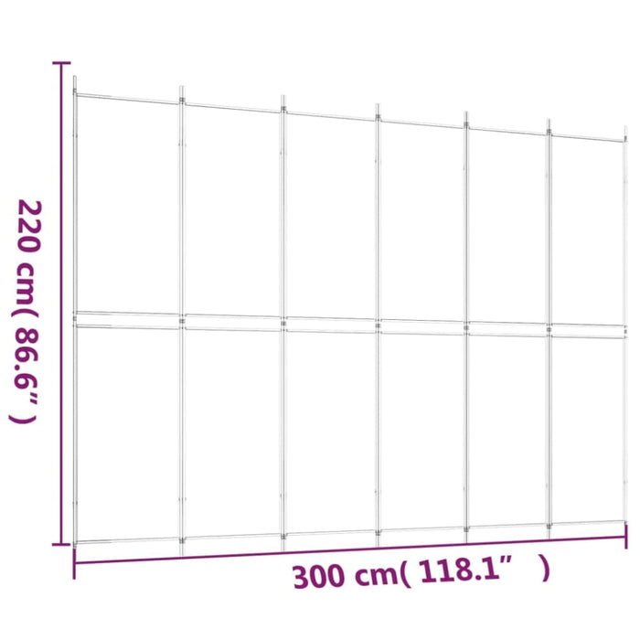 6-panel Room Divider Black 300x220 Cm Fabric Tpbxpi