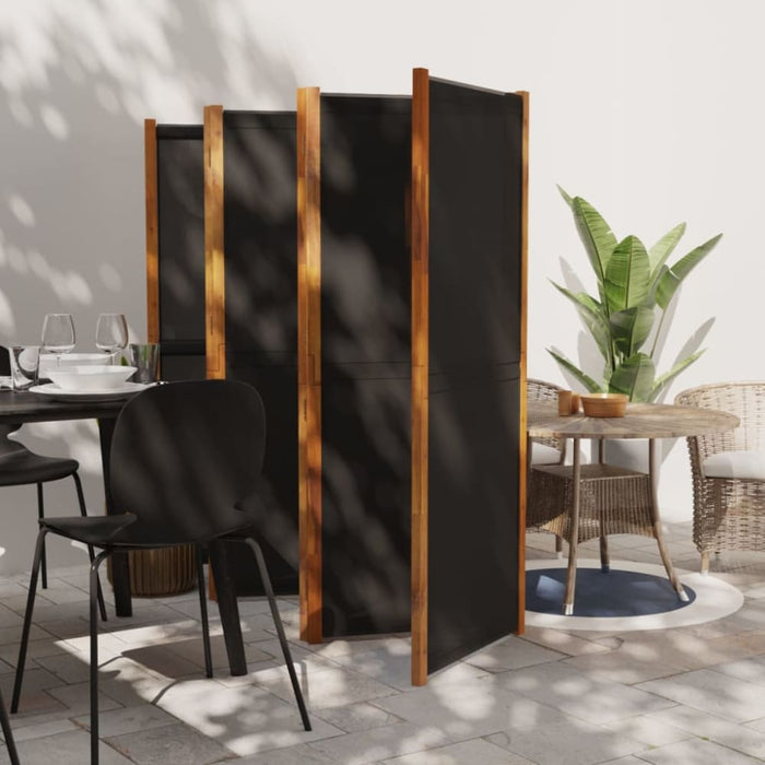 6-panel Room Divider Black 420x180 Cm Tokonx