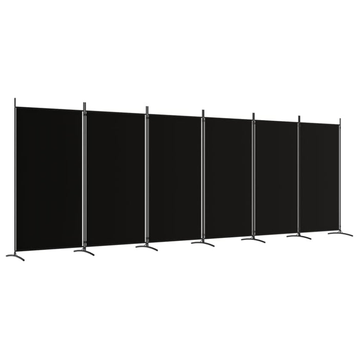 6-panel Room Divider Black 520x180 Cm Fabric Tpbxit