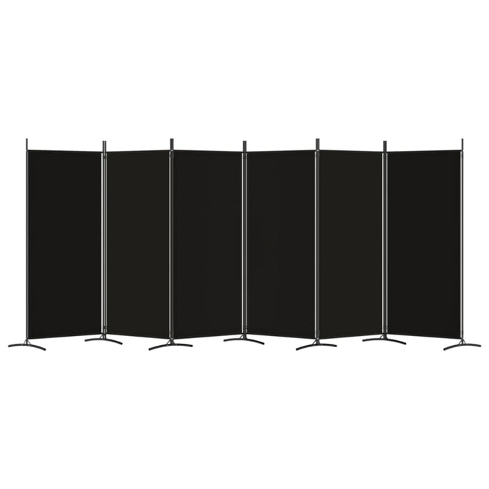 6-panel Room Divider Black 520x180 Cm Fabric Tpbxit