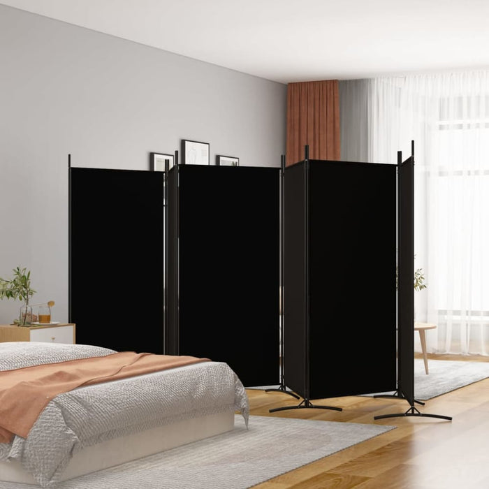 6-panel Room Divider Black 520x180 Cm Fabric Tpbxit