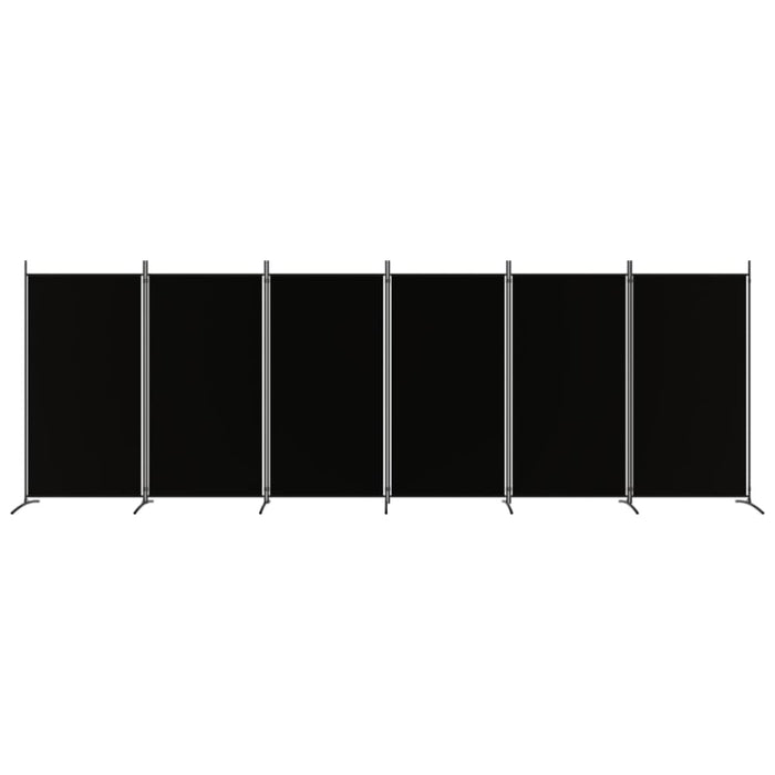 6-panel Room Divider Black 520x180 Cm Fabric Tpbxit