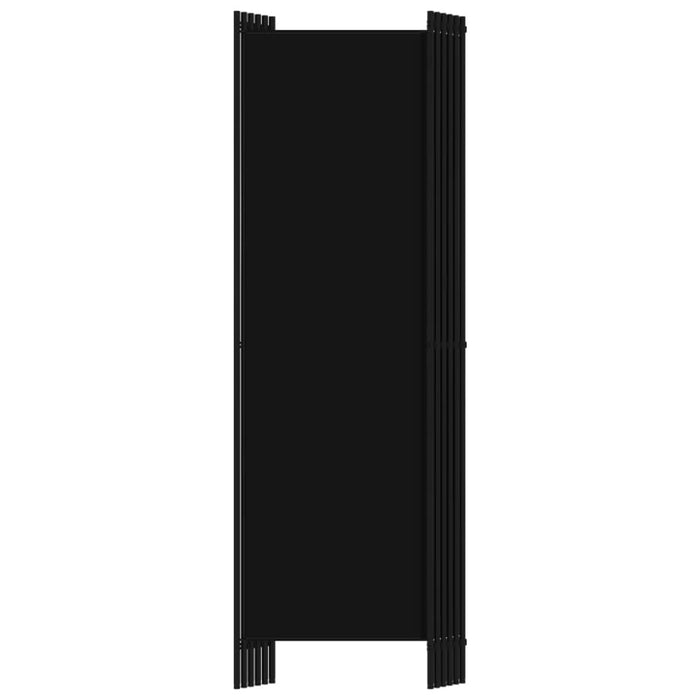 6 Panel Room Divider Black Gl21