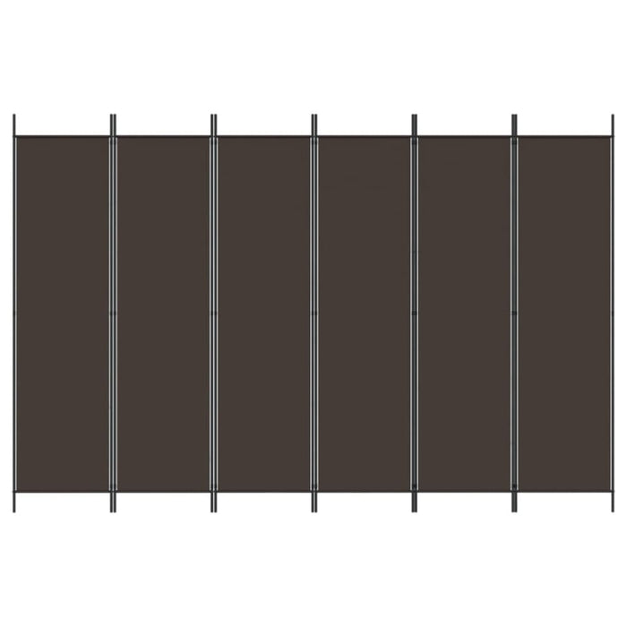 6-panel Room Divider Brown 300x200 Cm Fabric Tpboko