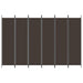 6-panel Room Divider Brown 300x200 Cm Fabric Tpboko