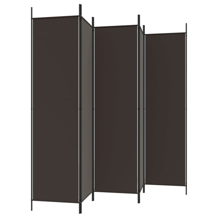 6-panel Room Divider Brown 300x200 Cm Fabric Tpboko