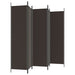 6-panel Room Divider Brown 300x200 Cm Fabric Tpboko