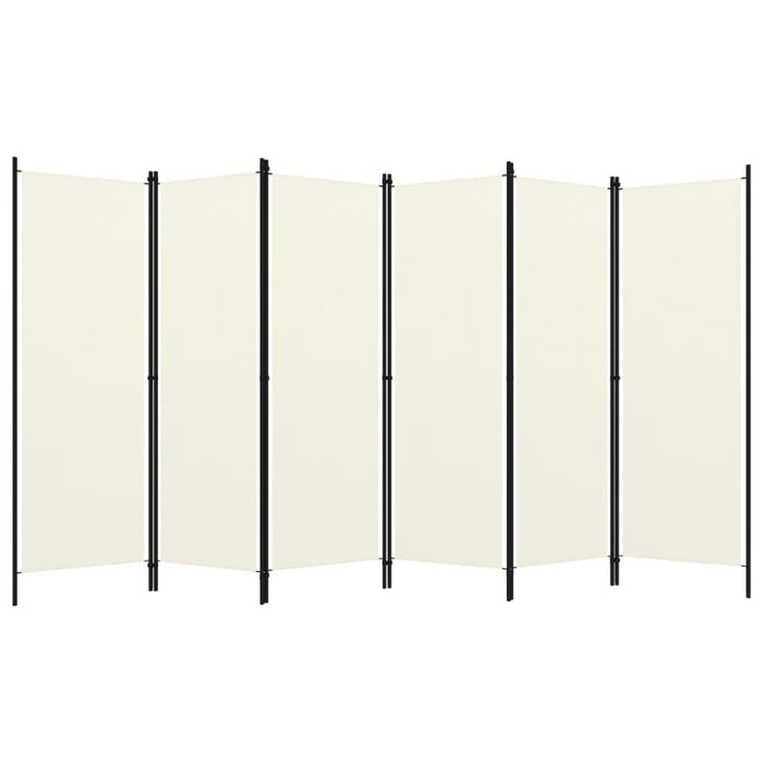 6 Panel Room Divider Cream White Gl38