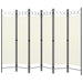 6 Panel Room Divider Cream White Gl5111