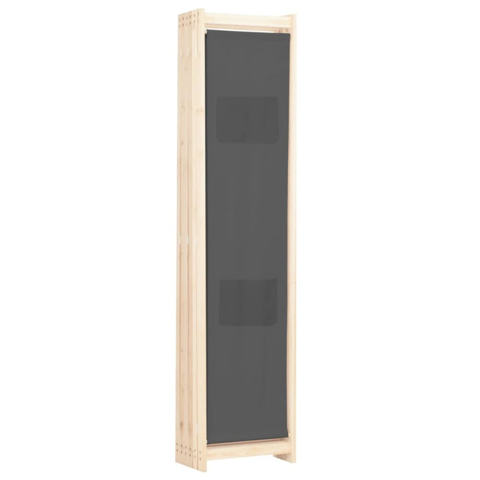 6 Panel Room Divider Grey Fabric Gl1081