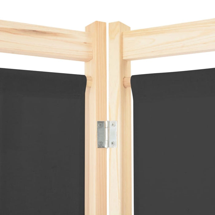6 Panel Room Divider Grey Fabric Gl1081