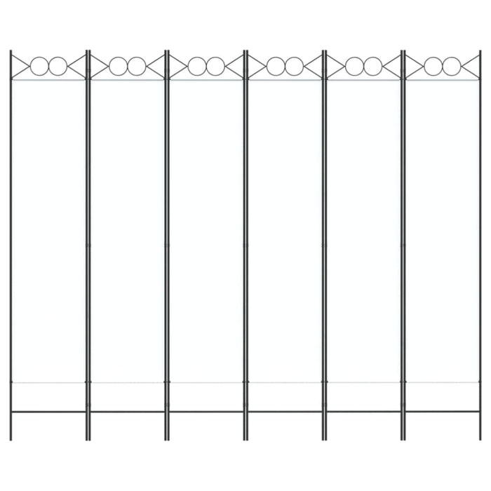 6-panel Room Divider White 240x200 Cm Fabric Tpbopn