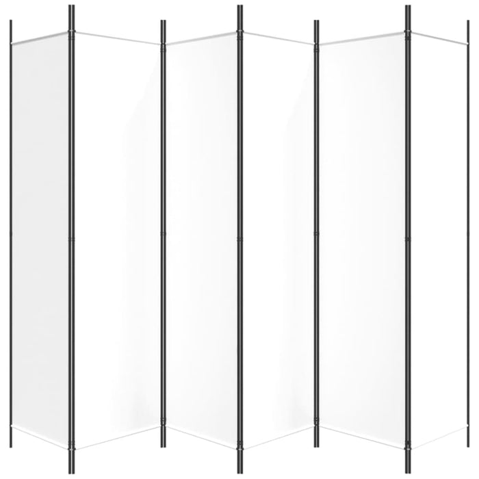 6-panel Room Divider White 300x200 Cm Fabric Tpbokb