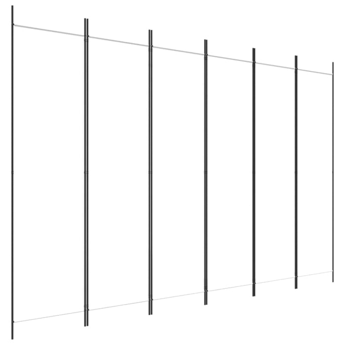 6-panel Room Divider White 300x200 Cm Fabric Tpbokb