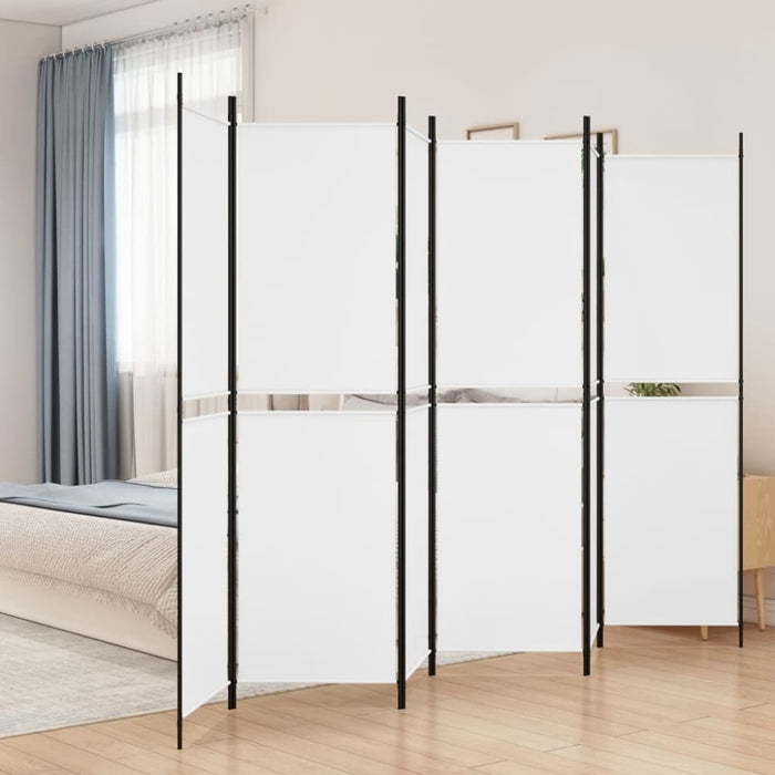 6-panel Room Divider White 300x200 Cm Fabric Tpbxtn