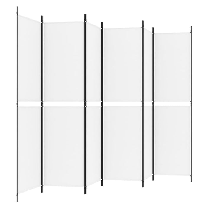 6-panel Room Divider White 300x200 Cm Fabric Tpbxtn