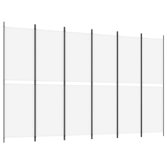 6-panel Room Divider White 300x200 Cm Fabric Tpbxtn